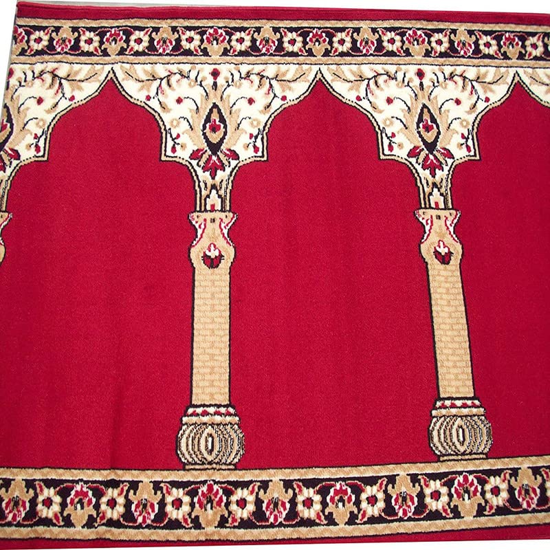 Image of Sifa Carpet Hand Washable Zanamaz Prayer Carpet for Masjid(Mosque) - 4x15 Feet Maroon Color