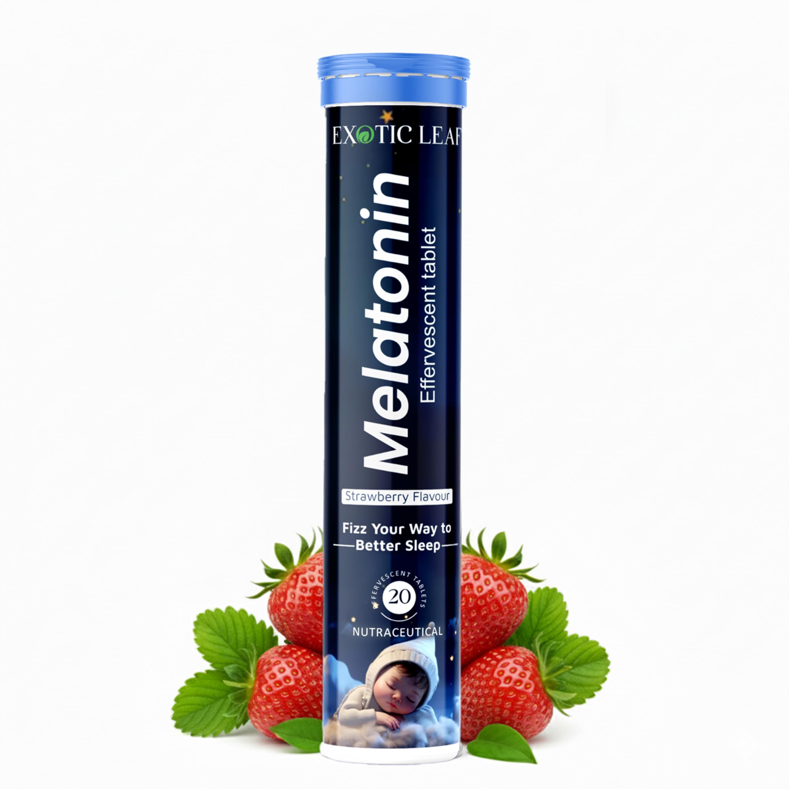 Melatonin Effervescent Tablets 20 | Sleep Support Supplement for Deep Rest & Relaxation | Helps Improve Sleep Quality & Night Recovery | Fast Absorbing Night Formula-picture-34