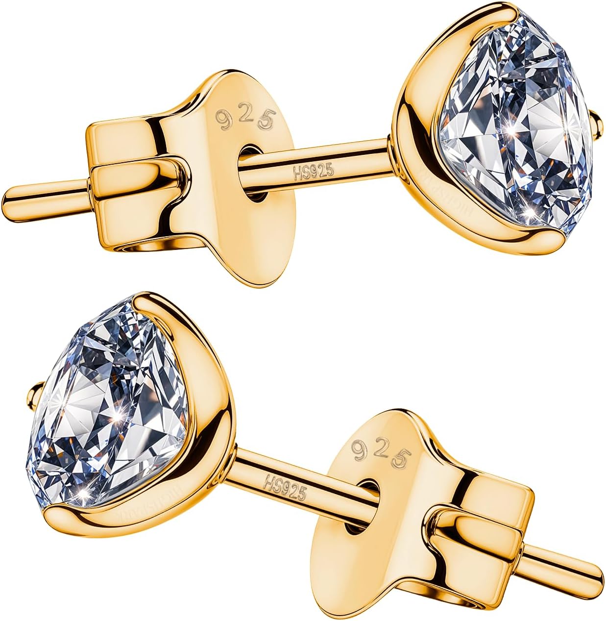 925 Silver "Sparkling Martini" Solitaire Earrings | 92.5 Sterling Silver and Diamond like Brilliance Sparkling Zirconia | Lovely Gift