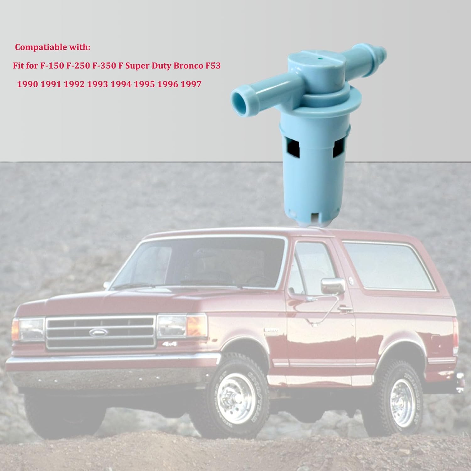 2pcs Fuel Vapor Valve 2 Ports Design Fit for Ford Bronco 4.9L 5.0L 5.8L 7.5L F-Series Replace#E8UZ-9B593-A E8UZ9B593A