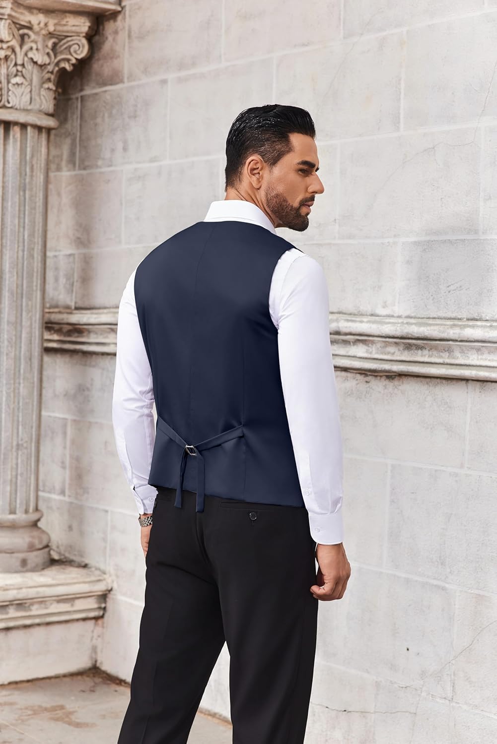 COOFANDY Men's Business Suit Vests Slim Fit Formal Dress Waistcoat Groomsman Vest For Wedding - Image 5