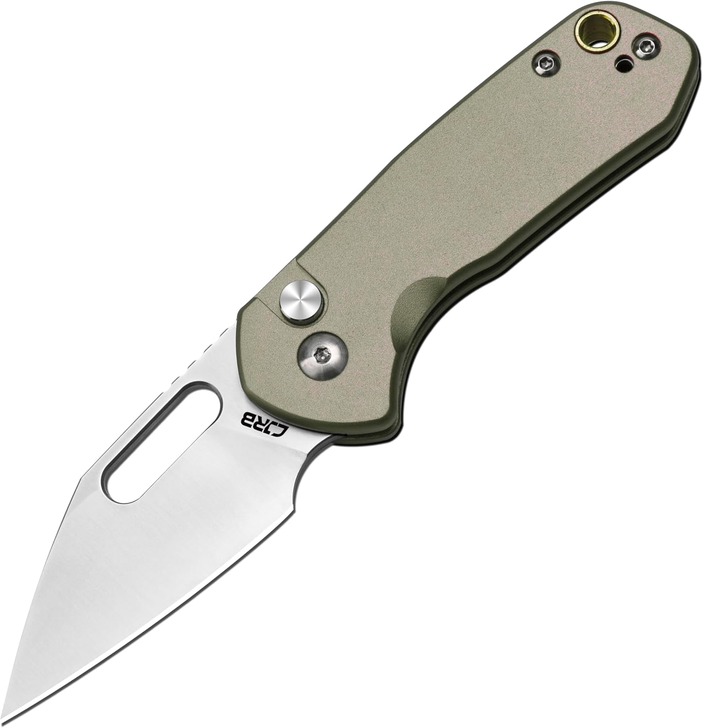CJRB CUTLERY Army Green Manual Folding Knife with Button Lock (1933)