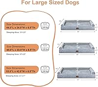 Vista 6 de Cama grande para perros ortopédica lavable: camas con almohada XL para perros grandes, sofá de espuma viscoelástica, impermeable, funda extraíble
