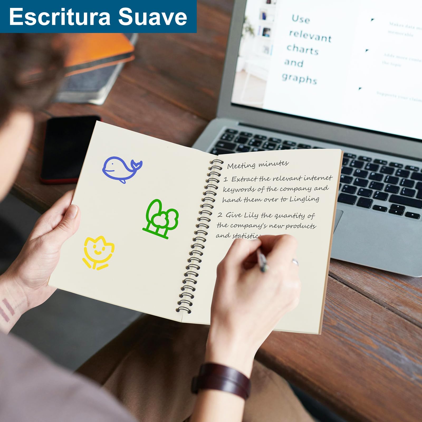 ZCZN cuaderno a5, Pack de 6 libreta a5 hojas blancas, cuaderno de notas Cubierta de Kraft, Bloc de Notas a5 Espiral 60 hojas/120 Páginas Diario de Viaje para Viajar Dibujo Escribir Listas de Tareas
