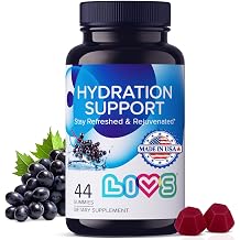 LIVS Electrolyte Gummies for Hydration Support &amp; Post Workout Recovery &ndash; Mineral Supplement with Calcium, Sodium, Potassium and Zinc &ndash; Vegan, Halal, Kosher &ndash; Grape Flavor &ndash; 44 Count &ndash; Made in USA