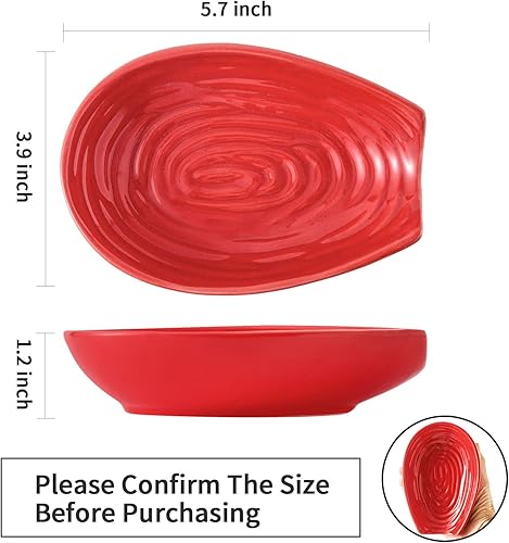 Miniatura 3 de Hasense Juego de 2 cucharas para estufa, soporte para cuchara de cocina para encimera de cocina, soporte de utensilios de cerámica para cucharón,