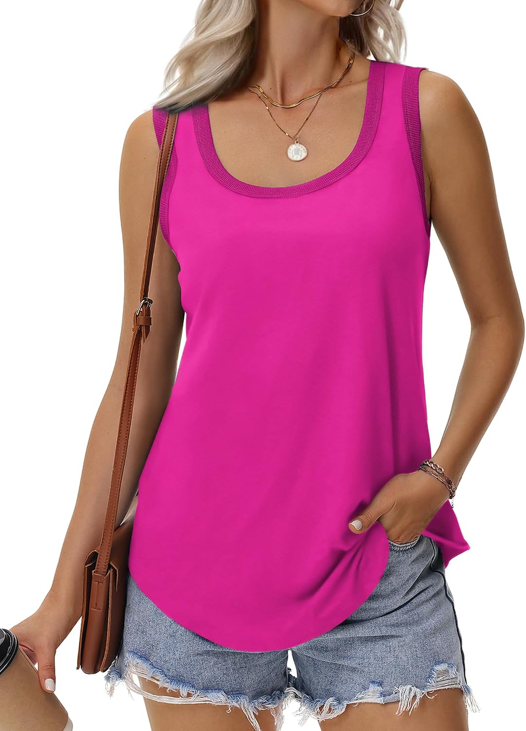 RIROW Tunic Tank Tops Women Sleeveless Womens Scoop Neck Blouse Summer Loose Fit Shirt 2025 New S-3XL
