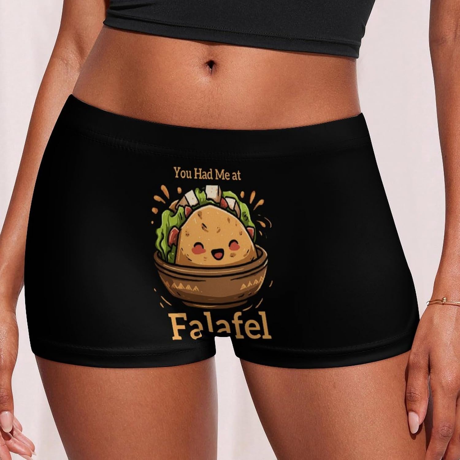 You Had Me at Falafel Funny Women's Boxer Briefs Breathable Underpants Trunks Stretch Underwear