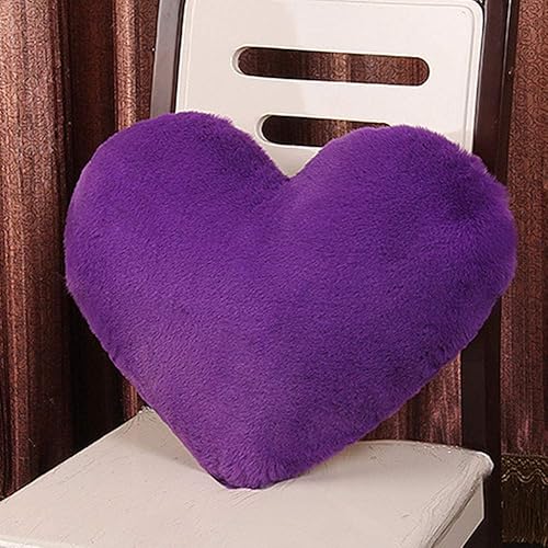 Miniatura 9 de vctops Heart Shaped Love Throw Pillow with Insert Soft Faux Rabbit Fur Cushion for Kids' FriendsChildrenGirlValentine's Day (16"x20",White)