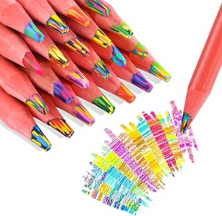 12 Colors Rainbow Pencils for Kids, 12 Pieces Rainbow Colored Pencil Art Presents for Adult, Red Wooden Multi Colored Pencils Bulk Cool Supplies for Coloring Drawing Sketching, Pre-sharpened