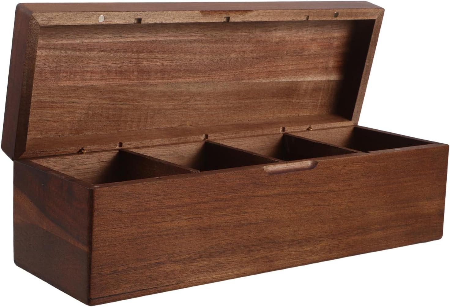Tea Bag Storage Box: Wooden Portable Tea Bag Case with 4 Grid, Coffee Display Container with Lid for Reception Area - Ideal for Parties and Holiday Events