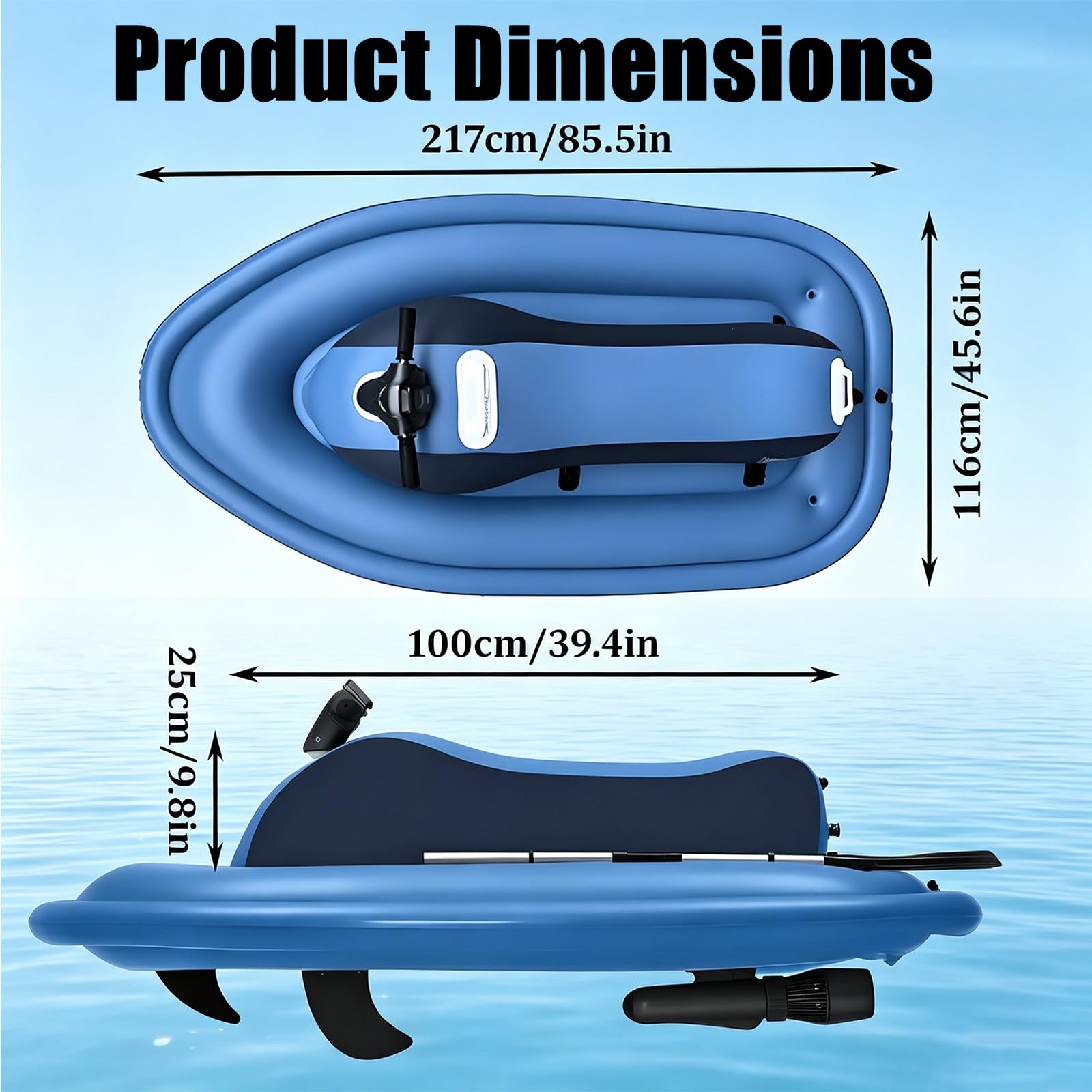 Scooter Acuático Eléctrico Hinchable 2 En 1,Propulsor Submarino | Motor Portátil Moto Acuática Y SUP,Carga Rápida 3,5h,Mango Ergonómico,Ajuste 10 Velocidades,Para Deportes Acuáticos Nothrusters