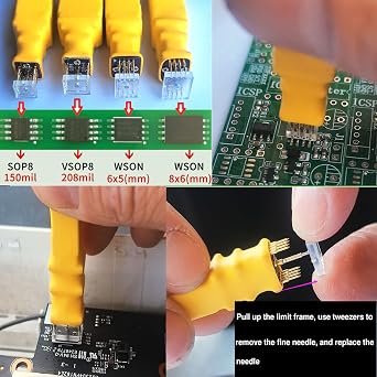 T48 Programmer for with Xgecu T48 eprom chip Probe Clip Read Write IC Bios AVR MCU SPI Nor NAND Flash EMMC Socket (T48+SOP8150MIL+208MIL)