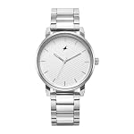 Fastrack Stunners Quartz Analog White Dial Silver Metal Strap Watch for Guys – 3278SM04