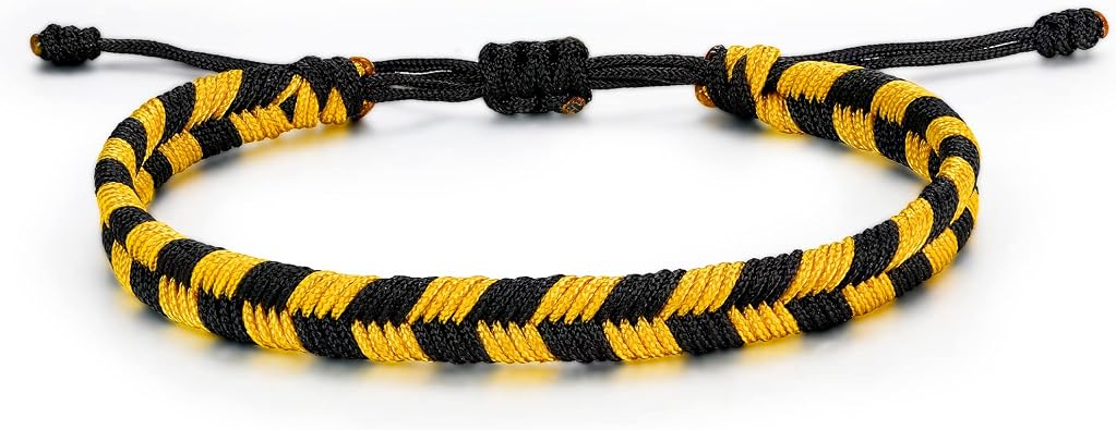 JENDEAR SHINE Braided Rope Bracelet for Men, Plaid Pattern Hand Braided Adjustable Nylon Bracelet, Birthday Friendship Gift for Men.