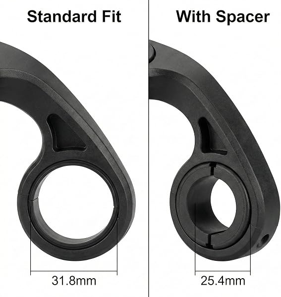 VertexOval Soporte de Bicicleta Frontal Compatible con Garmin Edge 1040 840 530 830 y iGPSPORT, Soporte Manillar Adelantado Ultraligero y Estable con 2 Anillos de Ajuste (34.6mm / 31.8mm) - 3