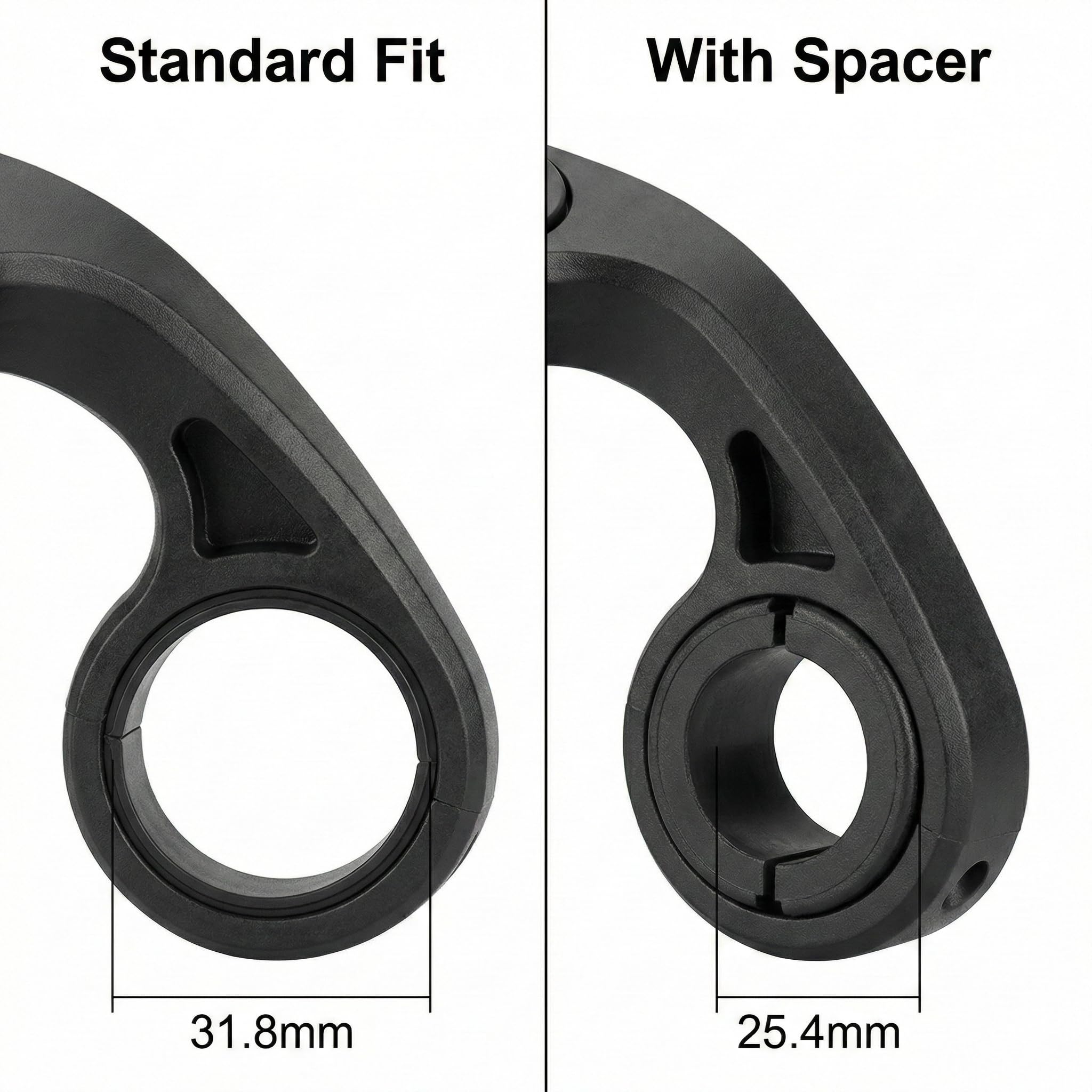 VertexOval Soporte de Bicicleta Frontal Compatible con Garmin Edge 1040 840 530 830 y iGPSPORT, Soporte Manillar Adelantado Ultraligero y Estable con 2 Anillos de Ajuste (34.6mm / 31.8mm) - 3