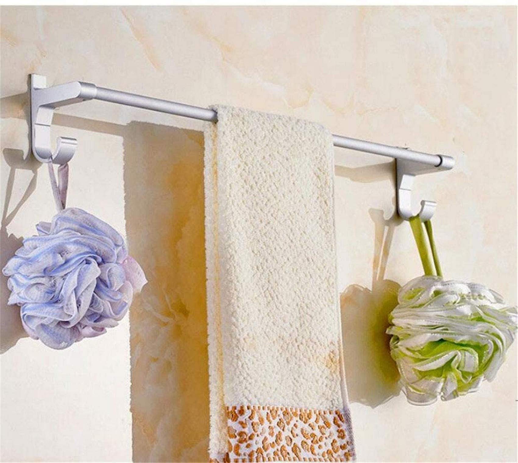 FGXHHS Bathroom Punch-free Towel rack,Space aluminum Thicken rail,Kitchen hanging rod,Super load-bearing Anti-rust towel bar -H 50cm(20inch)