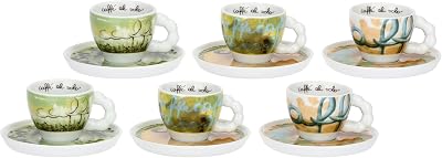 Thun - set 6 tazzine espresso con piattino, vogliadi - porcellana - info in arrivo