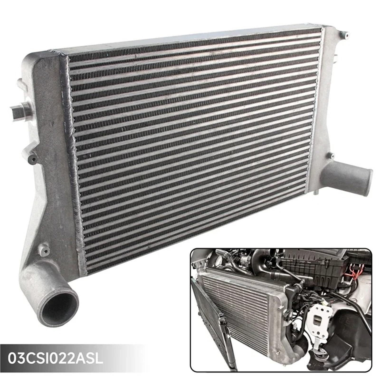 Intercooler Frontal para VW Golf GTI 2.0T Turbo MK5 Versión 2, intercooler Frontal de Aluminio.