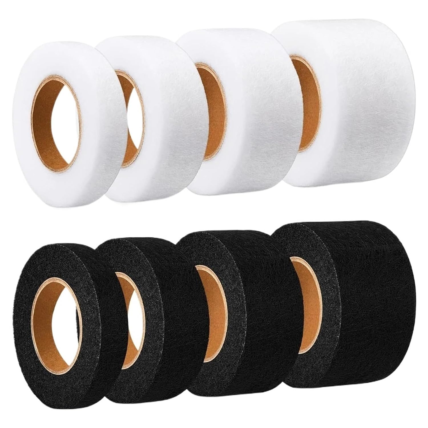 Heat Bond Iron-On Adhesive 10rolls 50M/roll Iron On Hemming Tape No Sew Hem Fabric Strip for Pants Jeans Curtains Dress Sewing Clothes(White,40MM)