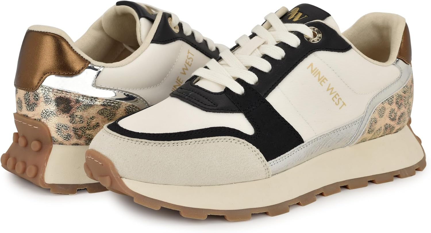 Nine West Gator Sneaker Donna: Plateau E Stile Glam Con Tomaia In Ecopelle