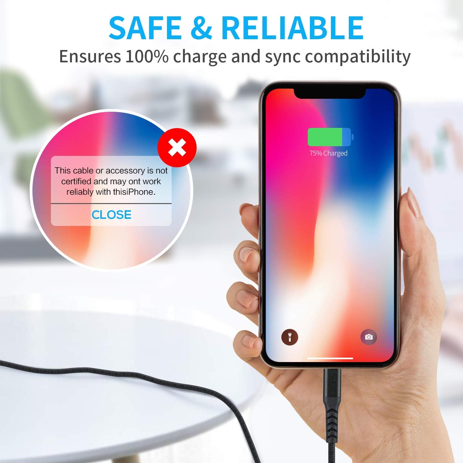 [Apple MFi Certified] iPhone Charger 10 ft (2pack),10 Foot Long Lightning Charger Cable, High-Speed iPhone Cord with Premium Connector for iPhone 11/11Pro/11Max/ X/XS/XR/XS Max/8/7/6/5S/SE