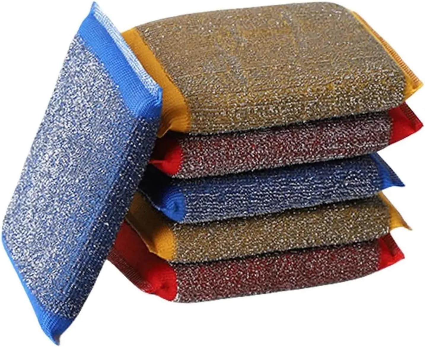 6Pcs Stainless Steel Wire Washing Pads Dishes Scrub Sponges Dishwashing Sponge