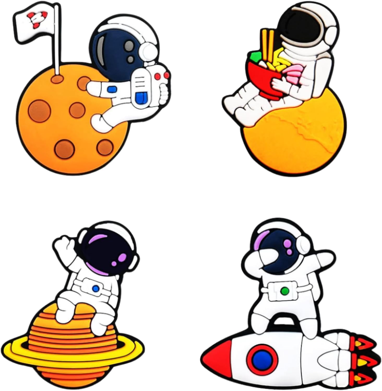 Space Shoe Charms for Clogs, Alien Astronaut Planet Rocket Decorative Accessories, Gift for Brithday image 3