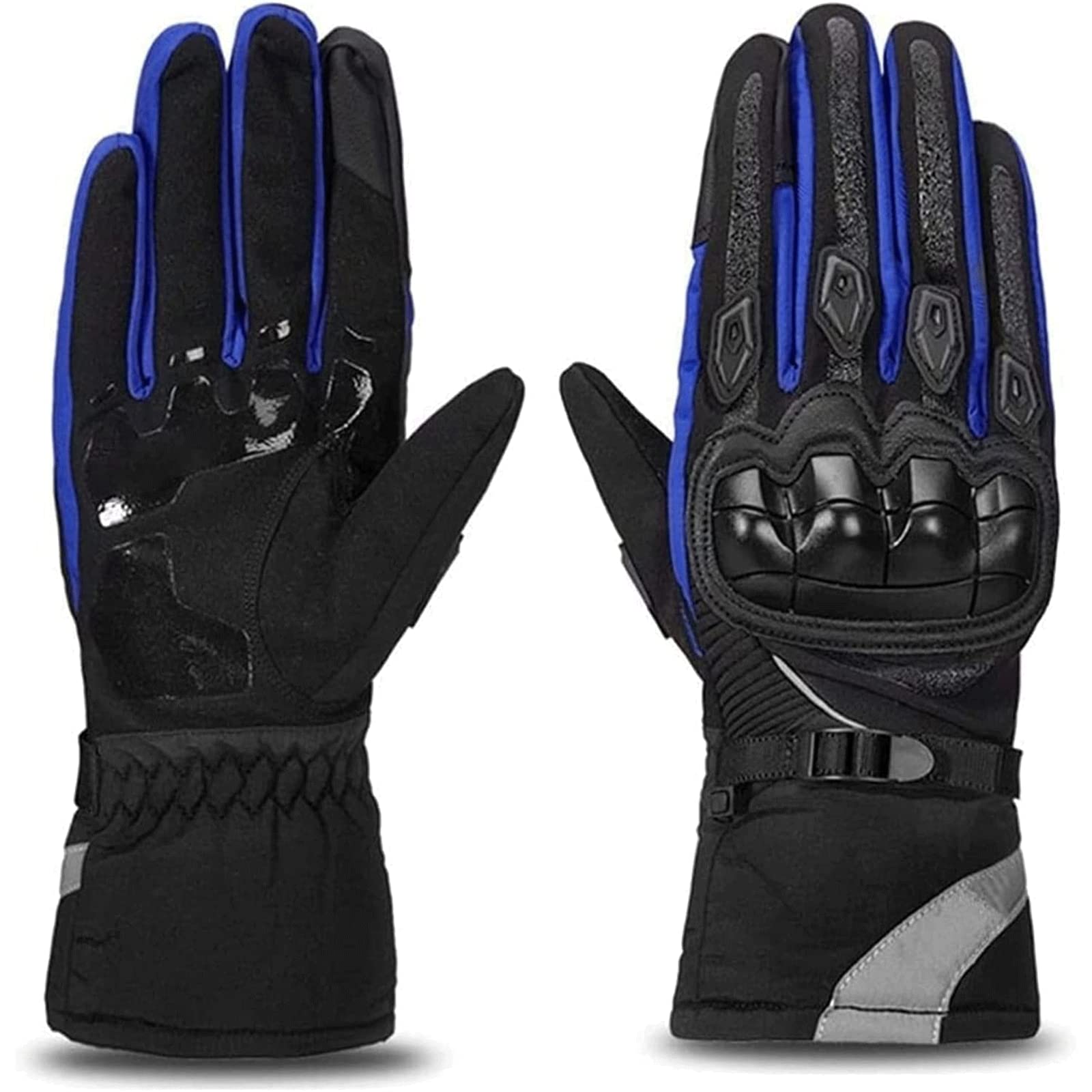 Guantes Ciclismo Guantes para Hombre, Guantes de PU Transpirables Impermeables y cálidos para Invierno, Guantes de Dedo Completo para Motocicleta de Carreras Profesionales, esquí y Ciclismo