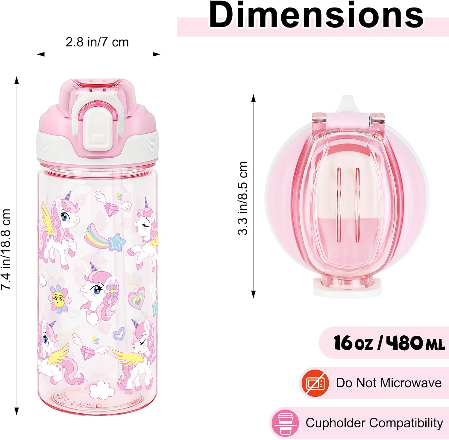 Tritan Kids Water Bottle School 16
