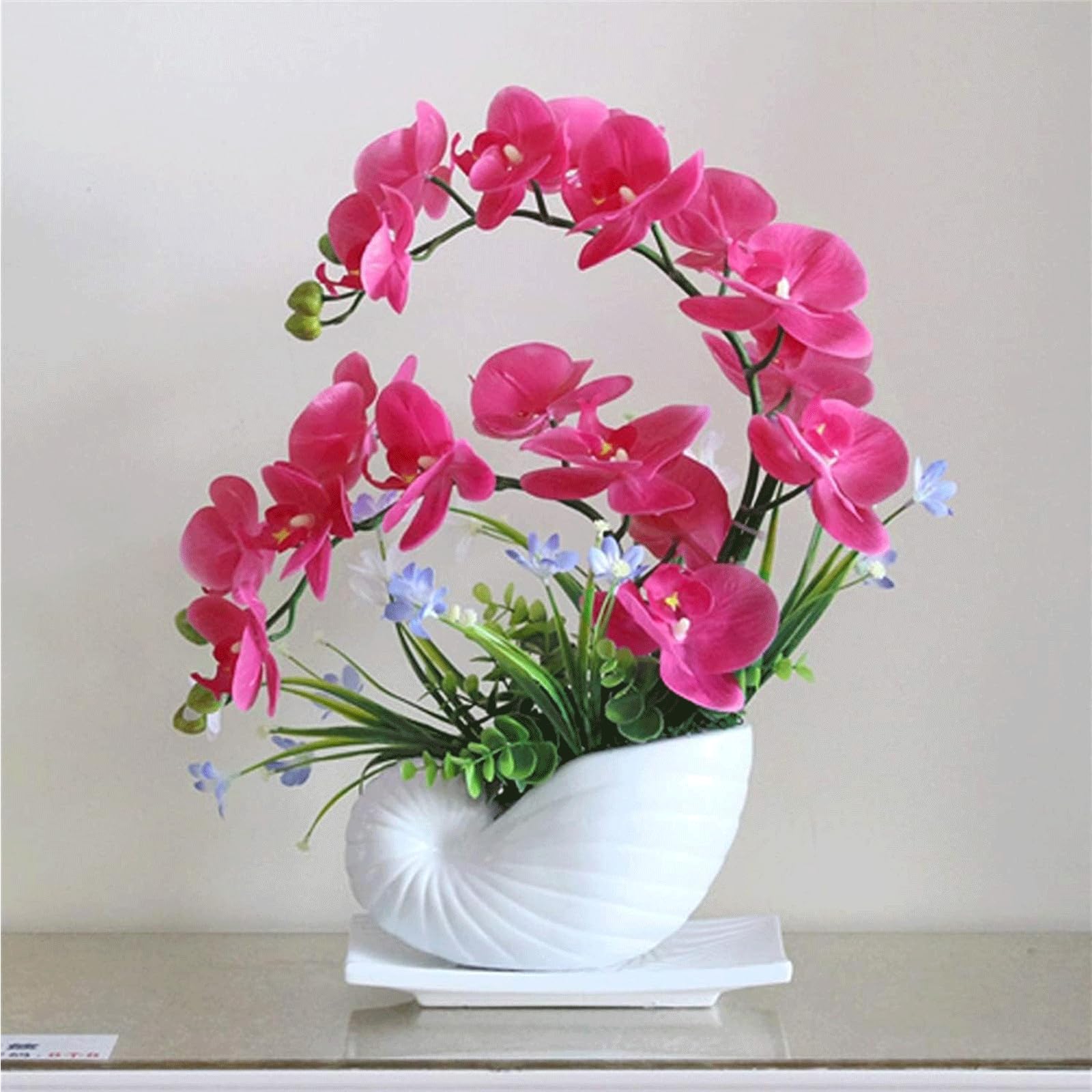 XDLEDMKIZ Ceramic Vase Plastic Flower Fake Flowers Artificial Flowers Bouquets Centerpiece Artificial Flowers Elegant Decoration