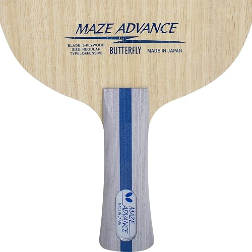 Miniatura 4 de Butterfly Maze Advance - Cuchilla de tenis de mesa, hoja de madera de 5 capas, hoja de tenis de mesa profesional, disponible en estilo de mango
