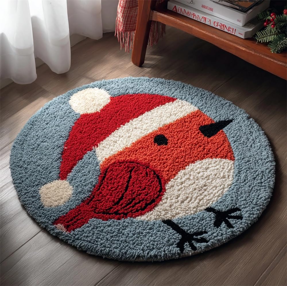 kitphoenix Latch Hook Kits Christmas Robin Bird Xmas