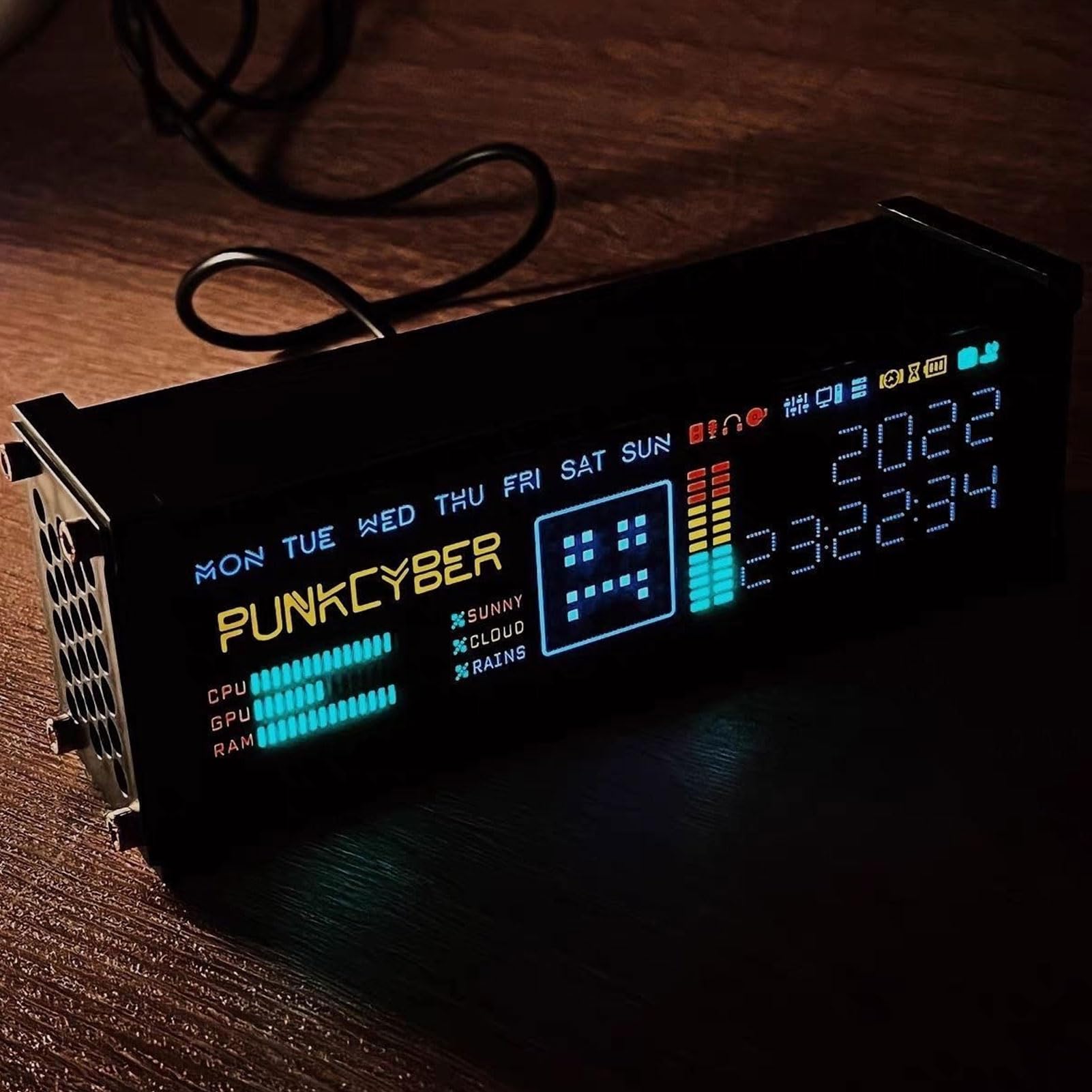Reloj Electrónico de Tubo LED Moderno Pantalla Personalizable Animación