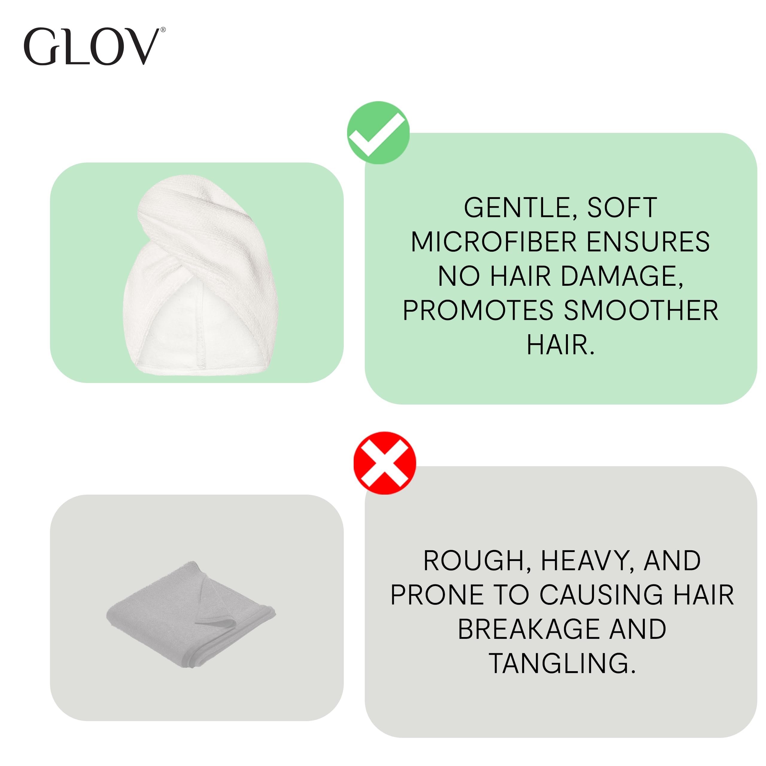 GLOV Paquete de Toallas de Microfibra para Cabello Rizado Secado Rápido y Antifrizz