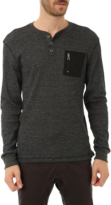 Men's long sleeve henley with pocket Clearance
