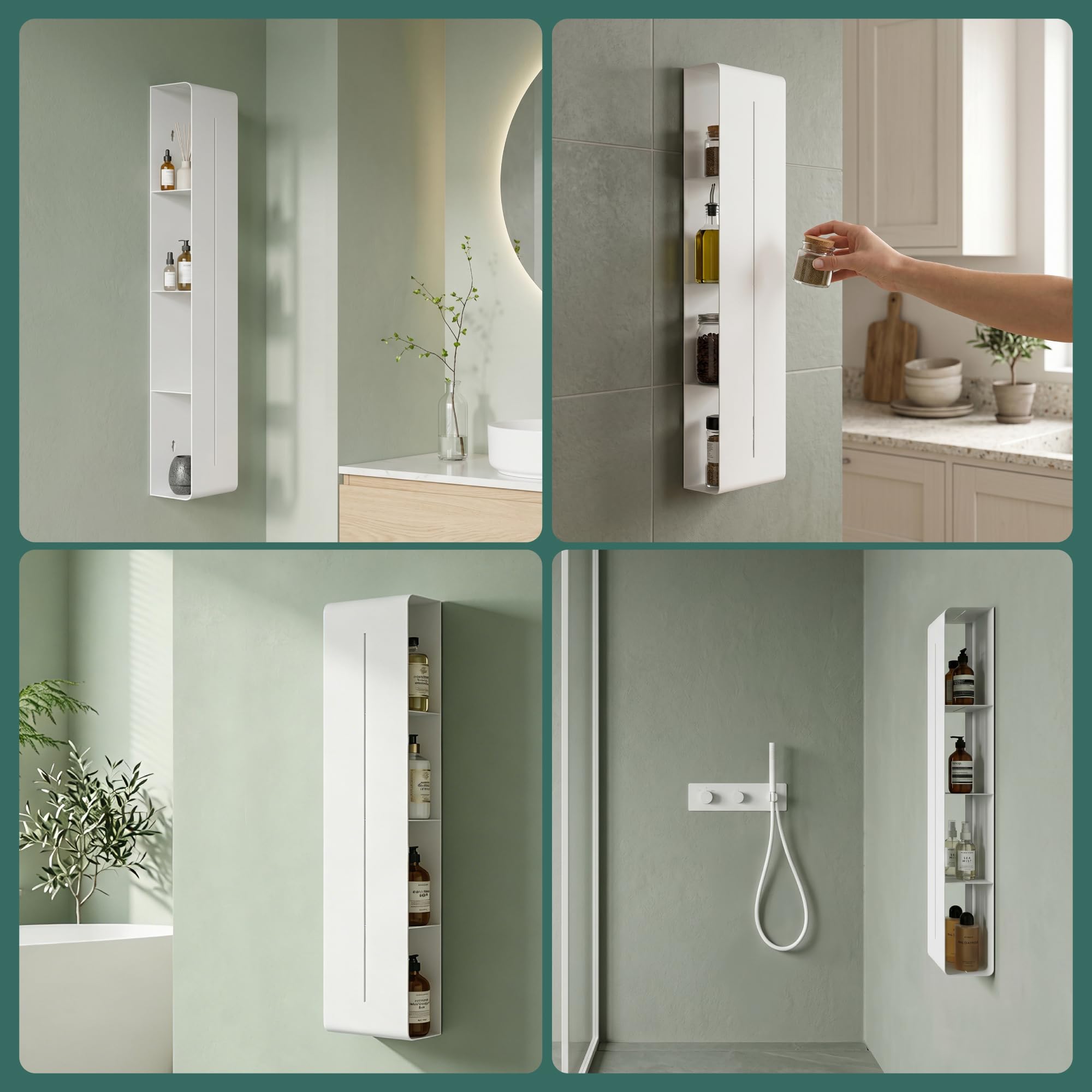 Mai & Mai Mensola da Bagno Multifunzionale, Bianco