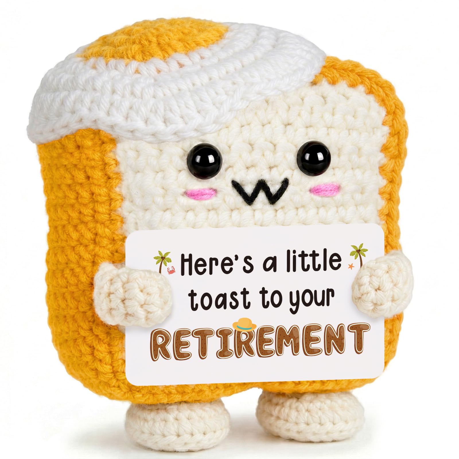 Buioata Retirement Gifts for Women Men, Crochet Toast, Happy Retirement Gifts for Women 2026, Handmade Gift Ideas for Mum, Dad, Grandparents, Friends, Teachers, Colleague Presents Funny Decor — image 1