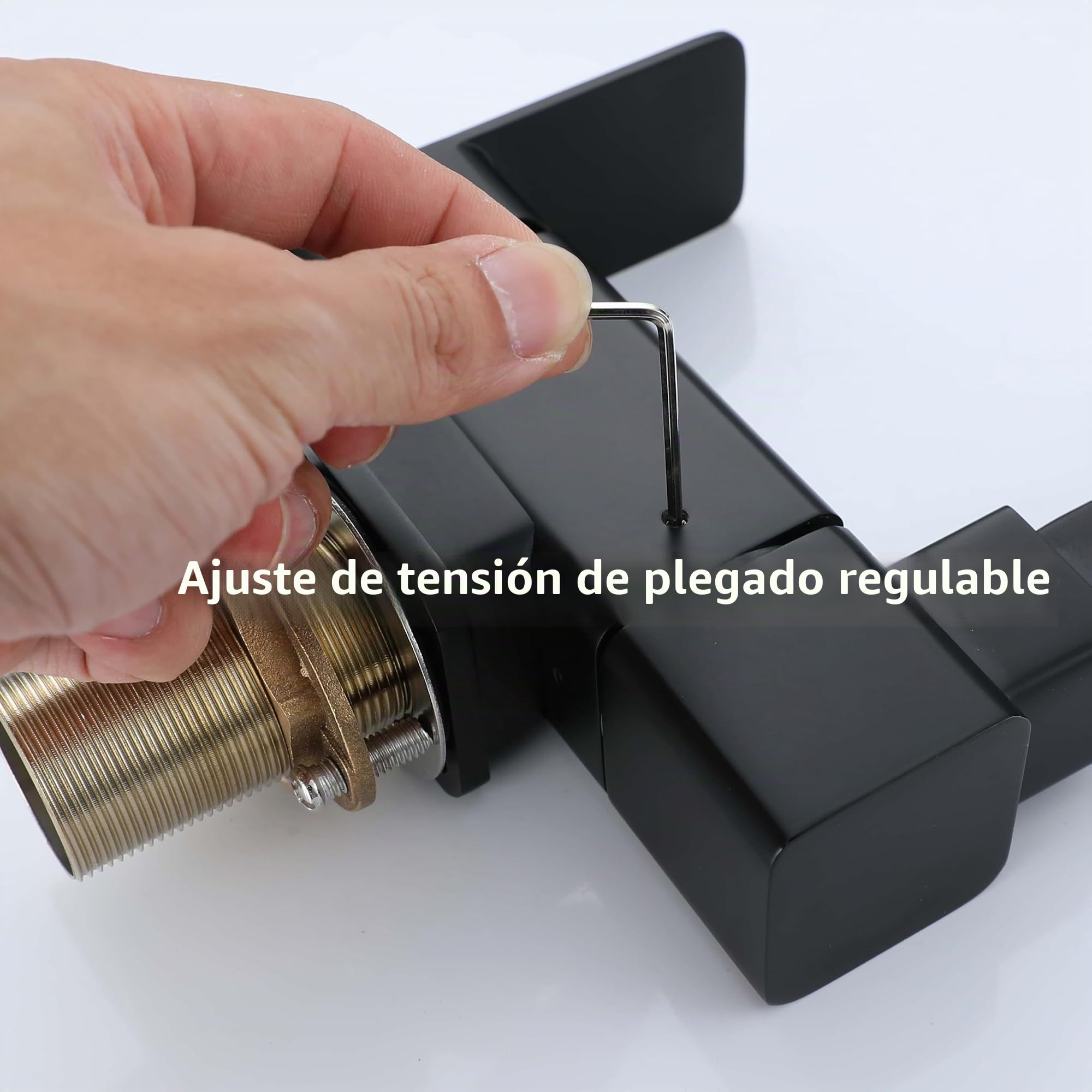 Grifo Cocina SJQKA Salida De Agua De Modo Dual, Latón Sin Plomo Grifo De Cocina Abatible - ¡Ideal Para Fregadero Y Ventana (negro)