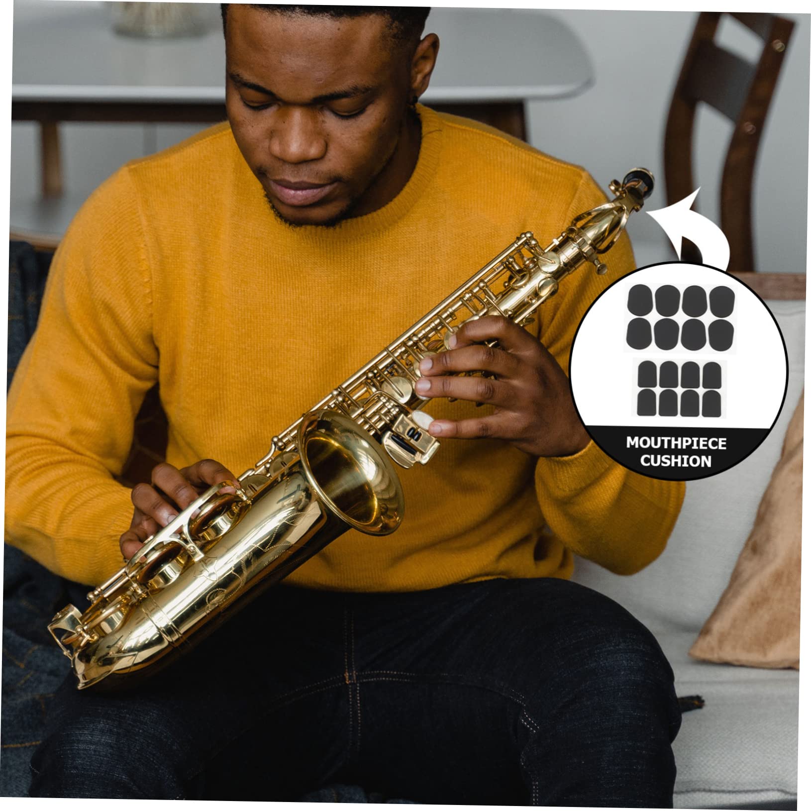 BESTonZON 128piezas Almohadillas De Boquilla Para Saxofón Parche Alimenticio Para Mejora De Habilidades Musicales Puntos De Contacto Cómodos Para Dientes Accesorios Para Saxofón Tenor y