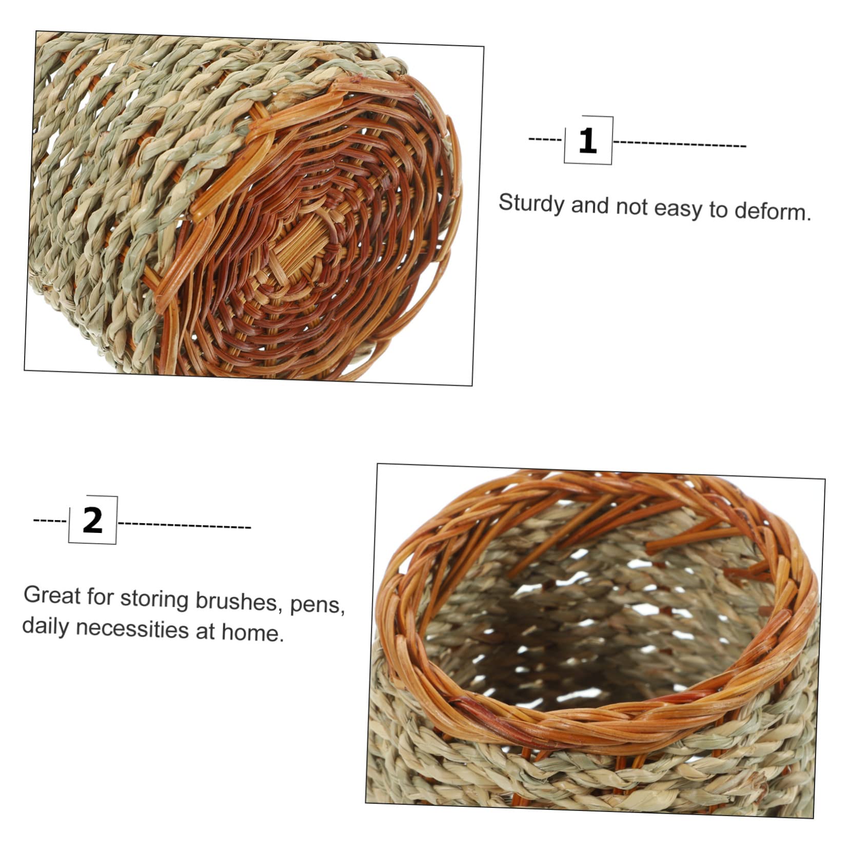 SHINEOFI 3piezas Organizador De Escritorio Woven Pen Holder De Natural Portalápices De y Decoración Para Almacenamiento De Utensilios De Papelería