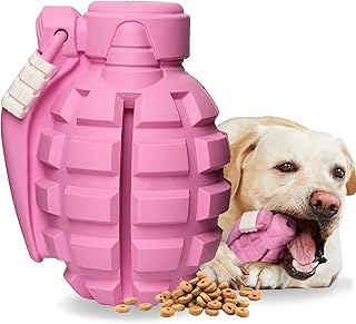 Premium Hundespielzeug Unzerstörbar aus Naturkautschuk – sehr Robuster Kauspielzeug Hunde nahezu Unkaputtbar – Intelligenzspielzeug für Kleine Mittelgroße und Große Hunde PINK Color