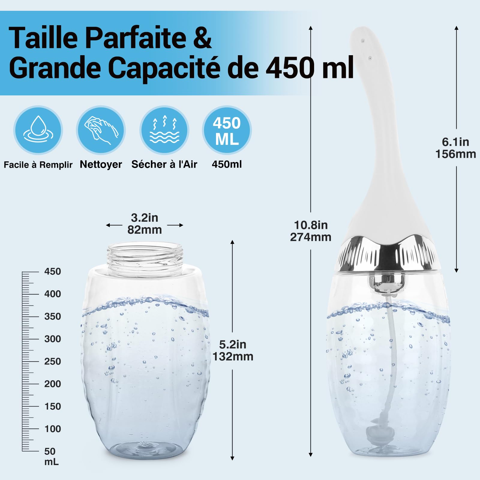 Kit de Lavement et Douche Vaginale par Tilcare - Douche Anale Electrique avec 3 Réglages de Vitesse et Télécommande - Lavements pour le Nettoyage du Côlon - Avec 15 Gants et une Serviette