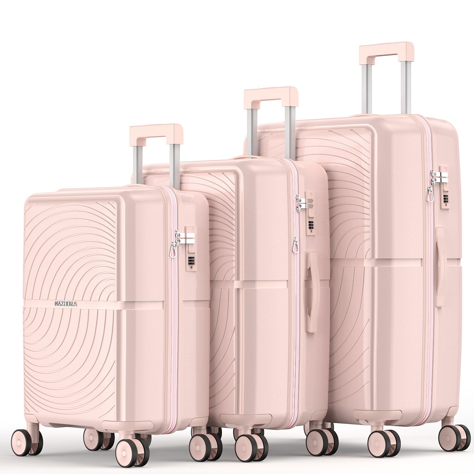 Nazhura Luggage Set, 3-Piece Hardside Suitcase Set, 20-inch, 24-inch, 28-inch Luggage, Carry on Luggage Set, Travel Luggage Set, Large Suitcase with Wheels