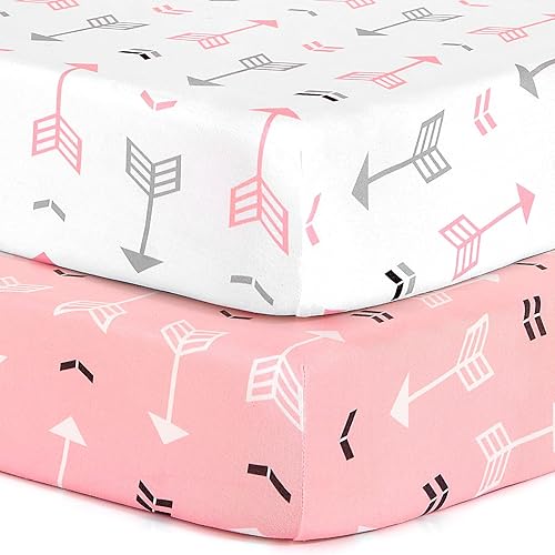 Miniatura 31 de BROLEX - Fundas elásticas para cambiador, funda para cambiador para bebés, niños y niñas, paquete de 2 unidades, punto de jersey, flecha y búho