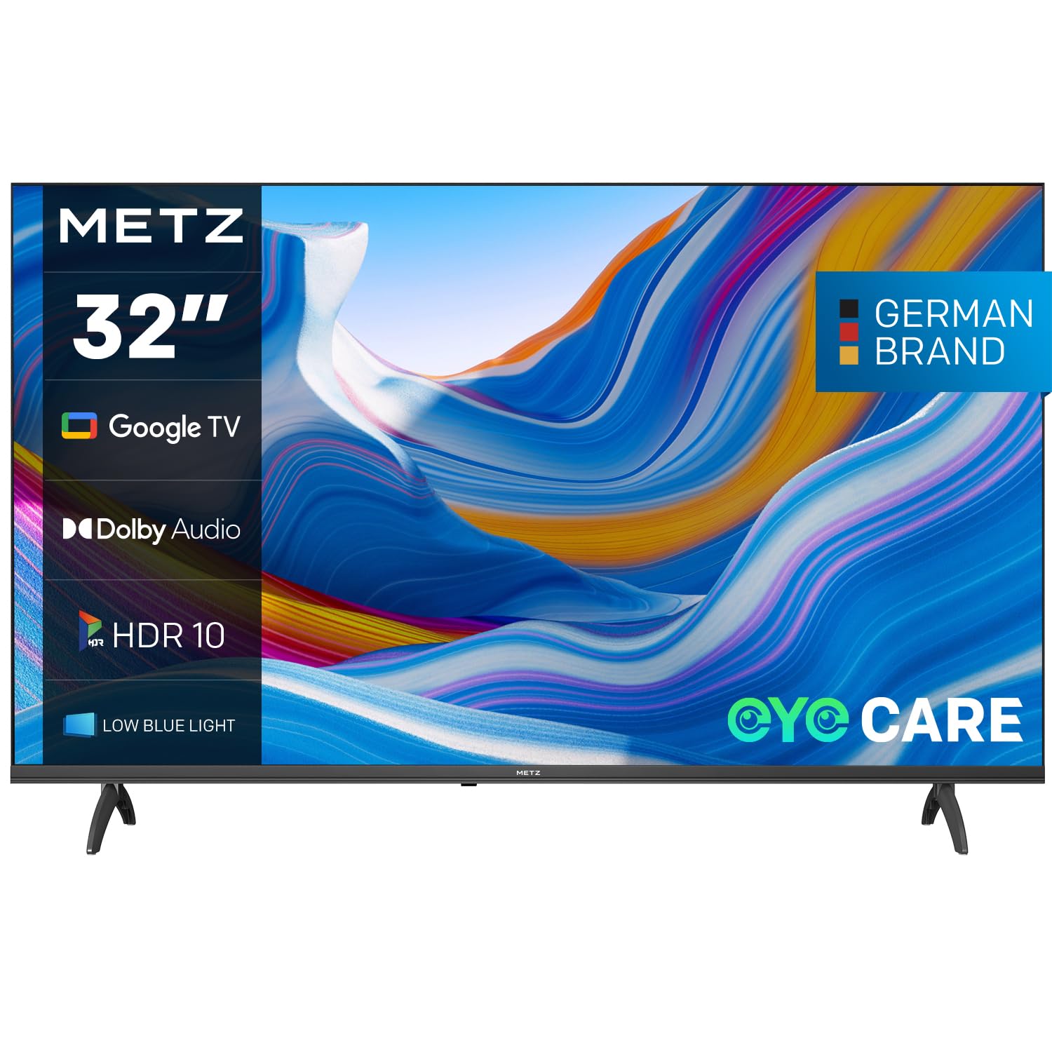 Metz 32-calowy MTE6000 HD Smart Google TV z Dolby Audio HDR 10