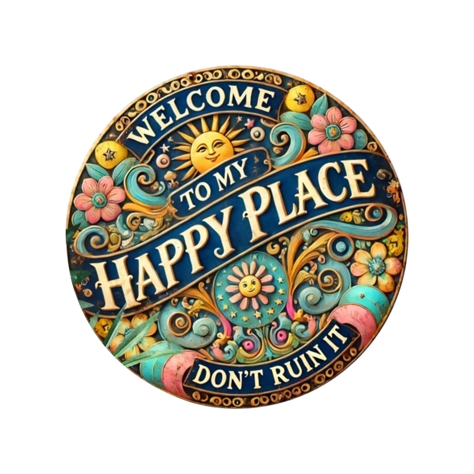 Qusinfc Iron Welcome Plaques Farmhouse Decoration with Pre Drilled Holes Easy to Hanging Perfect for Housewarming Gift Ranch Welcome Sign