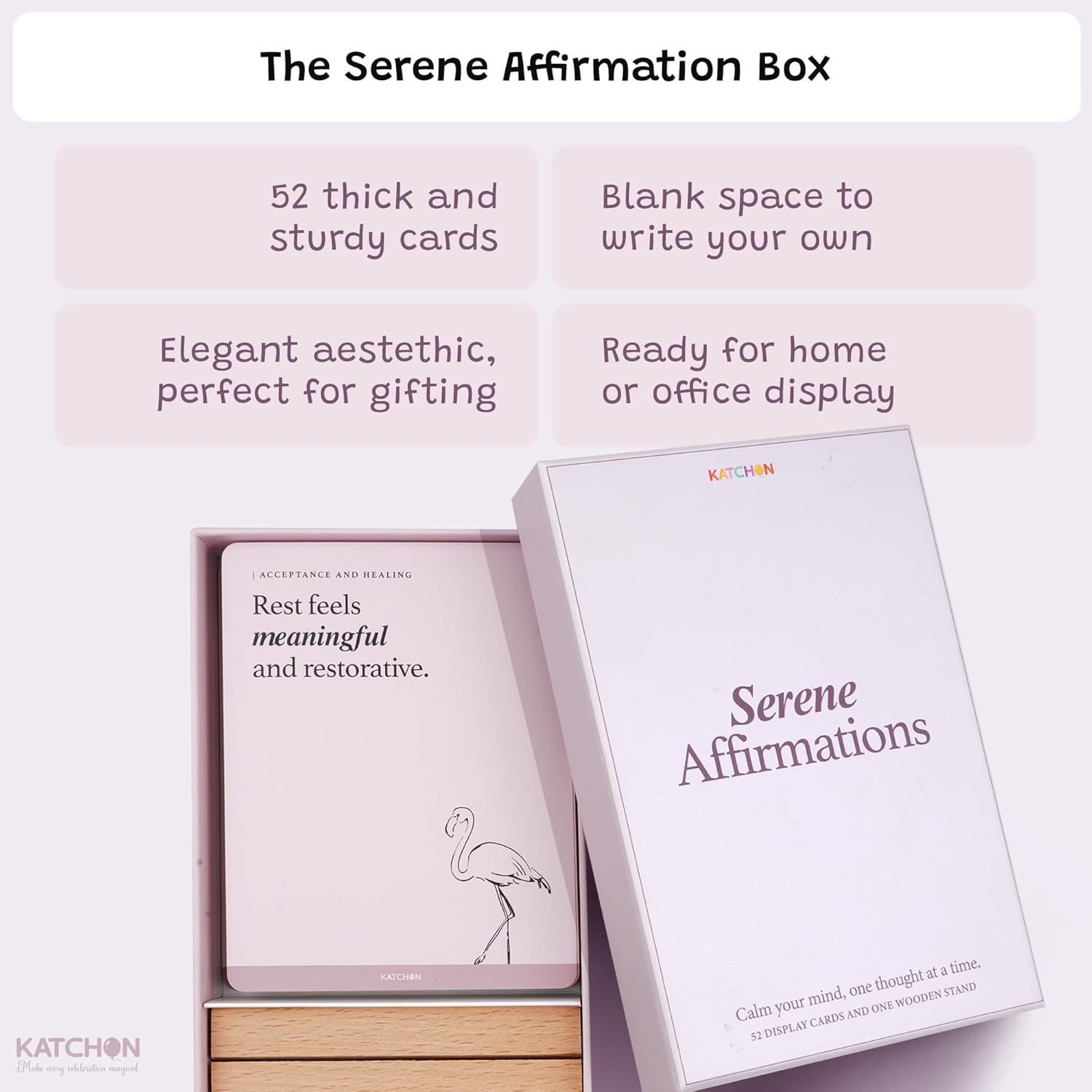 KatchOn, Intelligent Change Mindful Affirmations Cards, 52 Daily Affirmation Cards for Women with Display Stand | Positive Affirmations for Inspiration, Mindfulness & Self Care, Growth Gift Idea