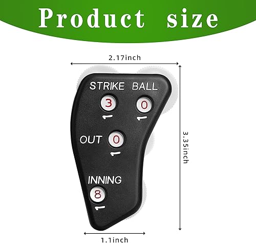 Miniatura 2 de Watayo Clicker de árbitro de béisbol de rueda, engranaje indicador de árbitro, práctico clicker de contador de béisbol para salidas de grabación de